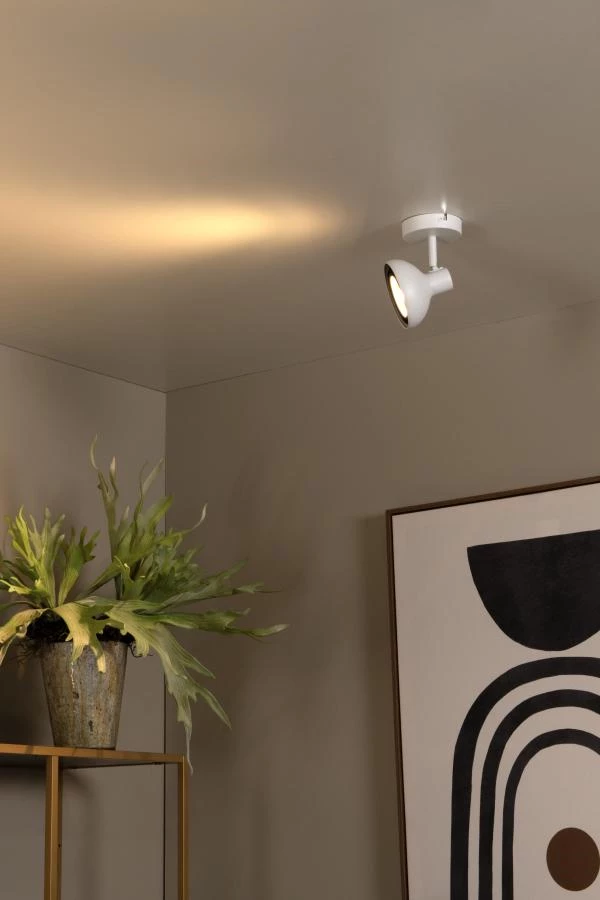 Lucide SENSAS - Ceiling spotlight - 1xGU10 (ES111) - White - ambiance 1